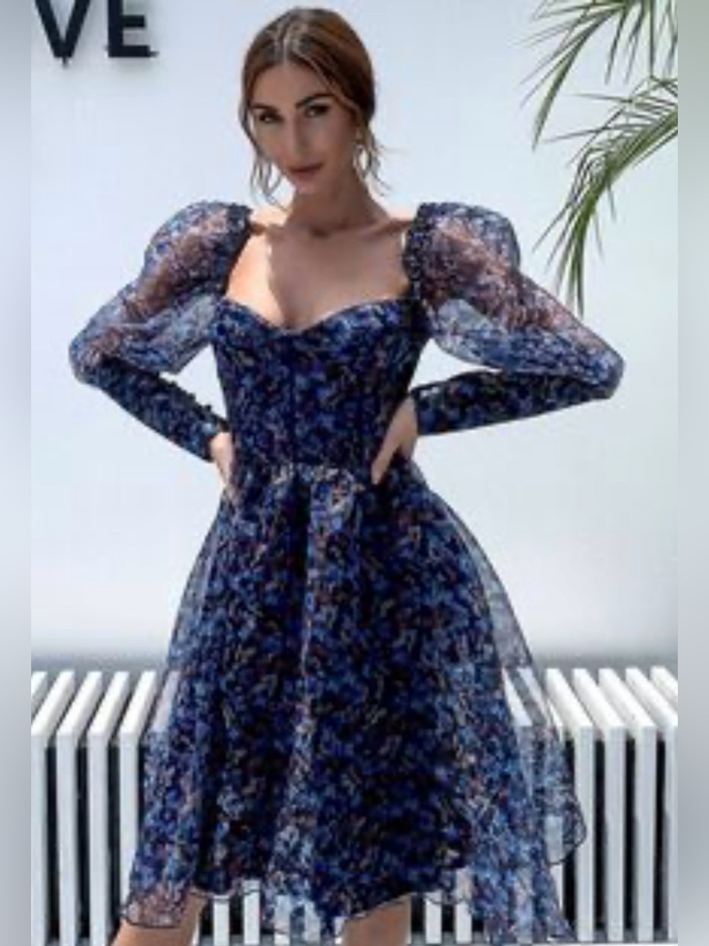 NWT Miss Ord Chiffon Butterfly Midi Dress